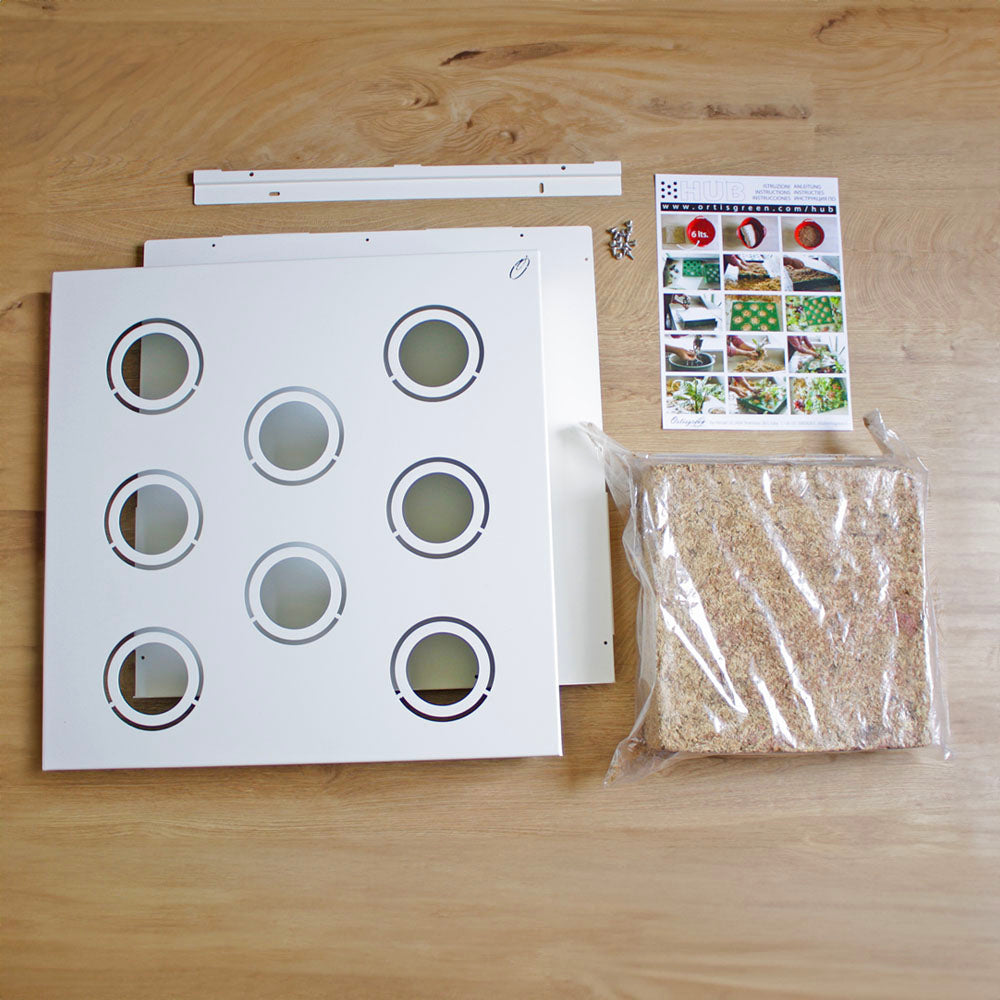 HUB | Vertikales Gartenmodul zum Selbermachen (DIY) | Recyceltes Aluminium | weiße Farbe